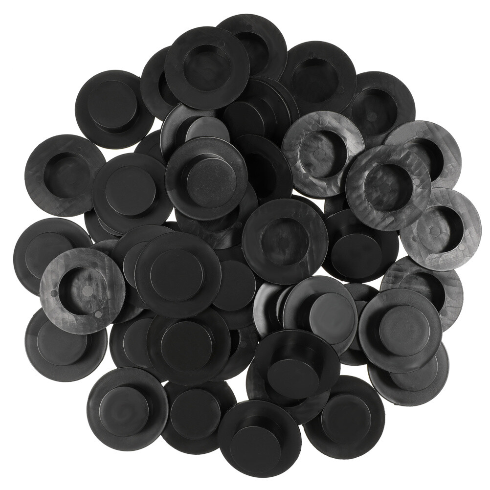 50-Pack Black Mini Hats for Crafts, Vivid Doll Accessories, Tiny Toy Decor