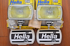 Vtg Nos Chrome Hella 155 Yellow Fog Lights With Covers Jaguar Xjs Bmw Mercedes