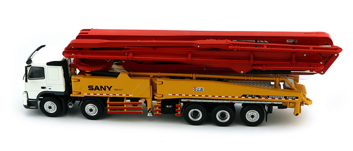 SANY SY5385THB 50 ポンプ車 ミニカー 1/50 Scale SANY 62m Concrete Pump Truck Volvo Truck Toy Diecast