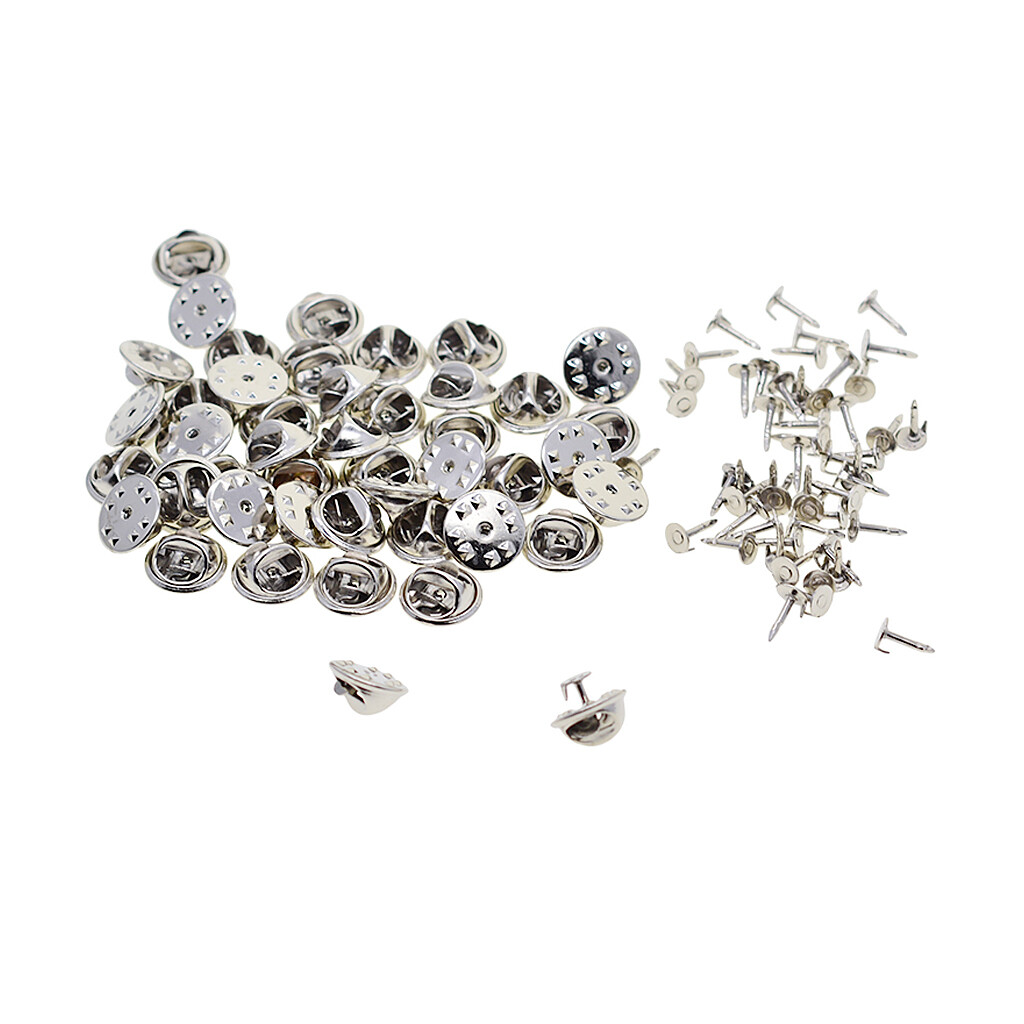 Pin Locks For Enamel Pins 50-Pack Metal Butterfly Clutch Backs