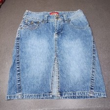 Union Bay Jean Skirt Womens 5 Pencil Light Distressed Wash Denim Blue UnionBay