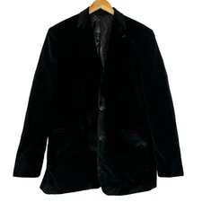 Marc Anthony 44R Black Velvet 2 Button Blazer Jacket Sport Coat Double Vented