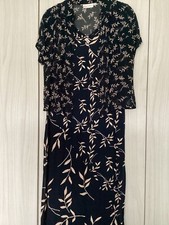 Vintage midi dress & over shirt by Charlotte Halton size XL (16/18) Black/gold