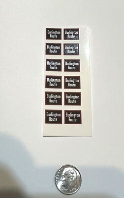 BURLINGTON ROUTE DIESEL/FREIGHT 12 P/SET NOSE/TENDER WHITE LTR WATERSLIDE DECAL
