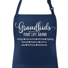 Grandkids Make Life Grand - Apron for Grandma - Customized with Grandkids' Names