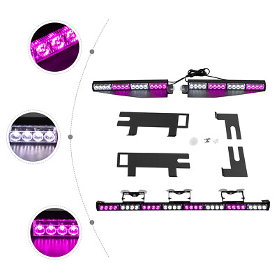 35'' Led Strobe Light Bar Traffic Advisor Emergency Hazard Warning Purple White