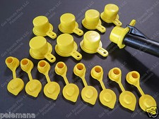 8 BLITZ SPOUT CAPS 8 YELLOW GAS CAN VENTS Ships Free "Fix your Blitz Gas Can"