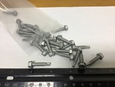 Qty (25) 12-14 X 1" GB Coated Stainless Flanged Hex Self Drilling Screws, EAH650