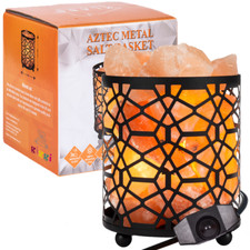 Image of 100% Natural Salt Lamp Himalayan Salt Lamps Basket with Himalayan Salt Chunks