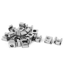 M4 x 0.7mm Pitch 304 Stainless Steel Cabinet Metal Cage Nuts Silver Tone 20 Pcs