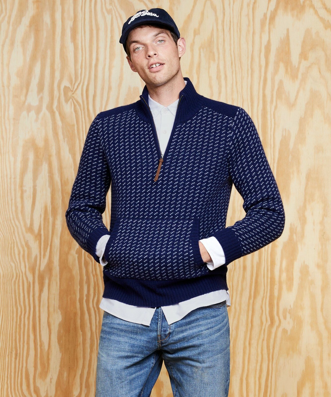 LL Bean x Todd Snyder Quarter Zip Sweater Navy Mens Medium New NWT | eBay