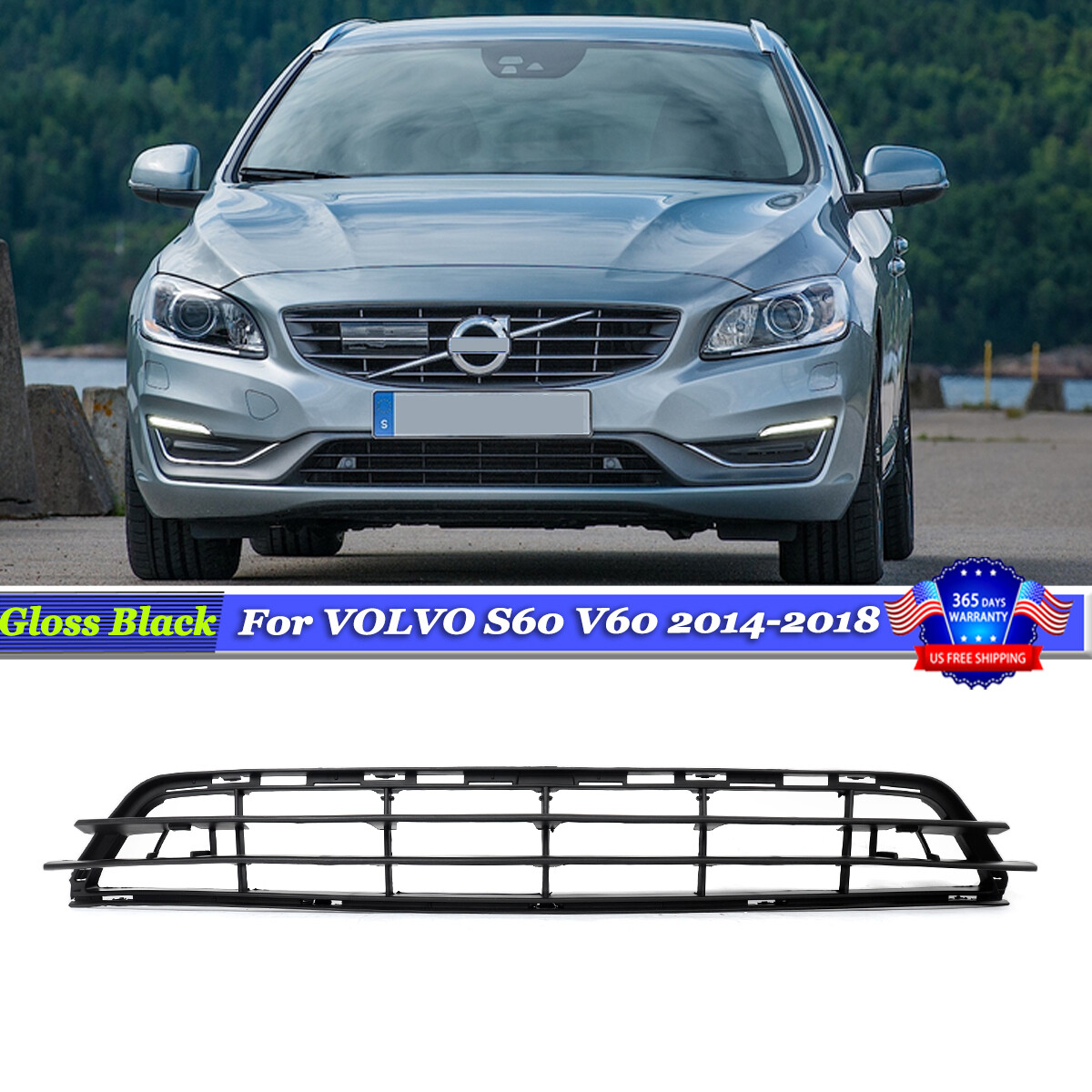 VOLVO S60 V60 2014-2018 Front Bumper Lower Grille Center Mesh 31323859