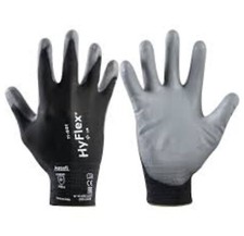 Image of Ansell 11-601 HyFlex® Mechanical Hazard Gloves, Black/Grey, Nylon Liner Size 8