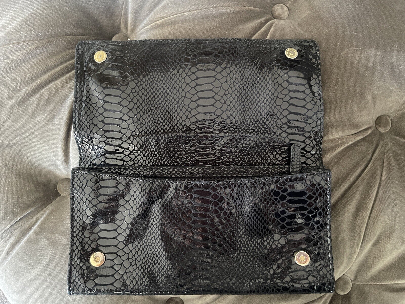 Michael Kors Collection black python embossed clu… - image 11