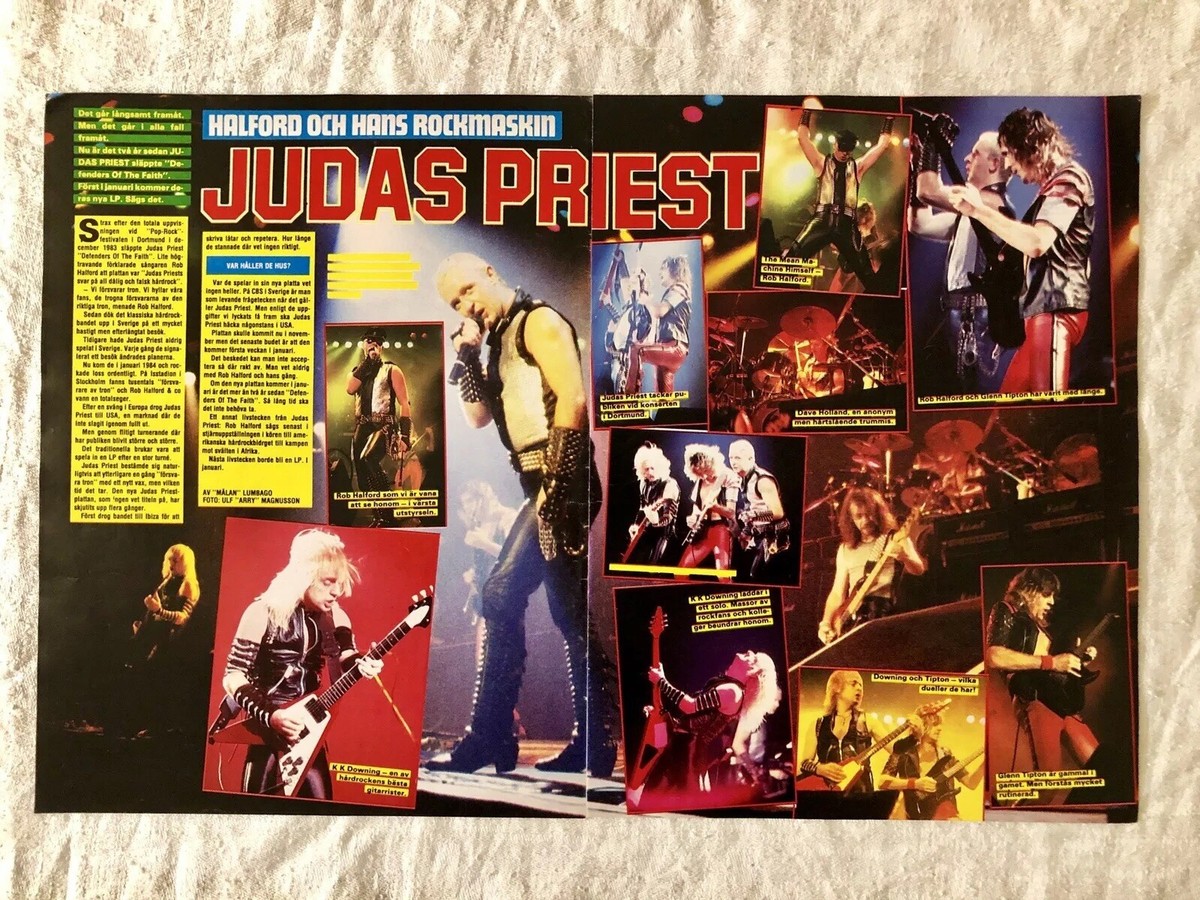 JUDAS PRIEST 1986 Halford Clipping Poster Swedish Music magazine