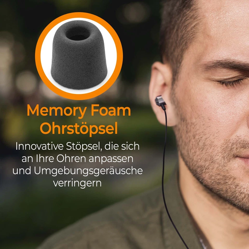 In-ear Auriculares Imán Deporte Diseño Memoria Espuma Auriculares Micrófono Gris - Imagen 3 de 4