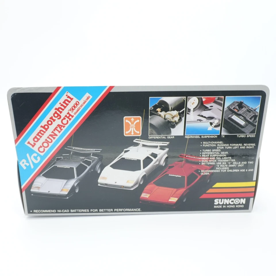 NEW VTG LAMBORGHINI COUNTACH 5000 QV RC Car SUNCON Radio Controlled Shack White - Image 4 of 4