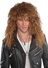 Mens 80s Bon Jovi Style Glam Rock Wig