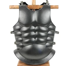 Medieval Roman Greek Muscle Armor Cuirass LARP Costume Black  Chest Christmas Gi