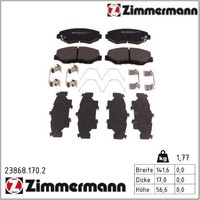 Zimmermann 23868.170.2 Bremsbelagsatz FüR Scheibenbremse Bremsbelagsatz
