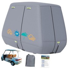 800D Waterproof Golf Cart Cover 4 Passenger Fit for 4 Passenger Cart Gray