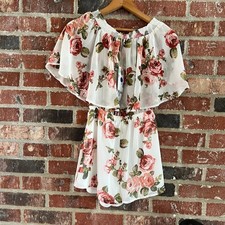 Floral Off-Shoulder Chiffon Romper