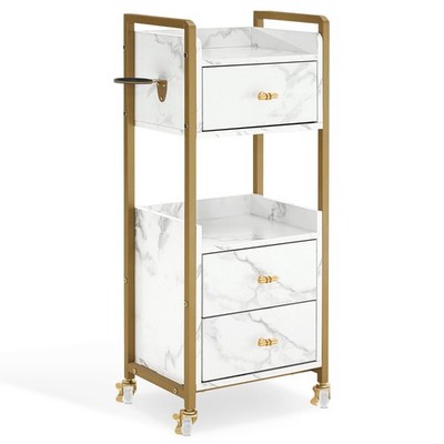 BarberPub Salon Cart Barber Trolley with Lockable, Rolling Tattoo Cart 2477/2478