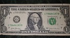 Misaligned Green Number,  One Dollar Bill — photo 1