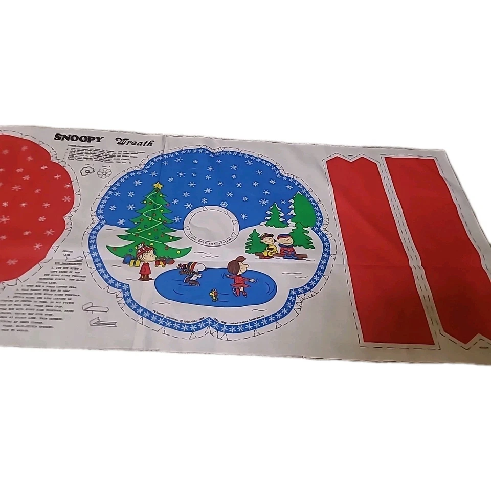 Charlie Brown Navidad Cacahuetes Snoopy Tela Corona o Mini Falda Árbol Hágalo Usted Mismo Coser Foto 3 de 4