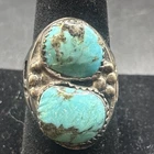 Vintage Handmade Native American Navajo Sterling Silver Turquoise Ring Sz 9.5