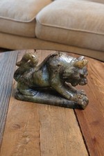 Large Natural Labradorite Leopard Statue Hand Carved Crystal Healing Stone