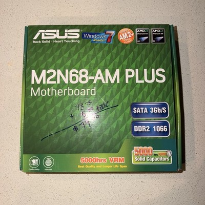 ASUS M2N68-AM PLUS AM2+ Motherboard DDR2 SATA 3Gb/s w/ Box Accessories Untested