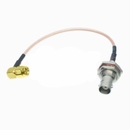 BNC Male Adapter Cable with Nut Bulkhead for SMA Right Angle Female Connectors - Zdjęcie 2 z 5