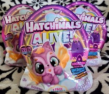 Lot of 3 Hatchimals Alive Neon Rainbow Single Pack Surprise Egg New