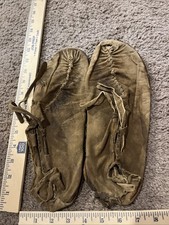 Vintage Handmade Leather Moccasins Native American Style Center Seam Buckskin