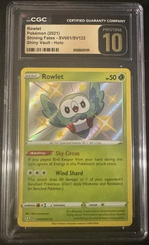 Rowlet SV001/SV122 Shining Fates: Shiny Vault Holo CGC Pristine 10 Pristine