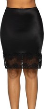 Vanity Fair Half Slip Silky Stretch With Lace Black 18  11741 S-M-XL-2X