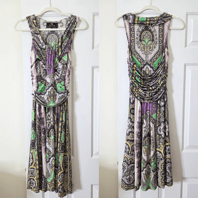 Etro paisley dress with drapery Multiple colors 42, M