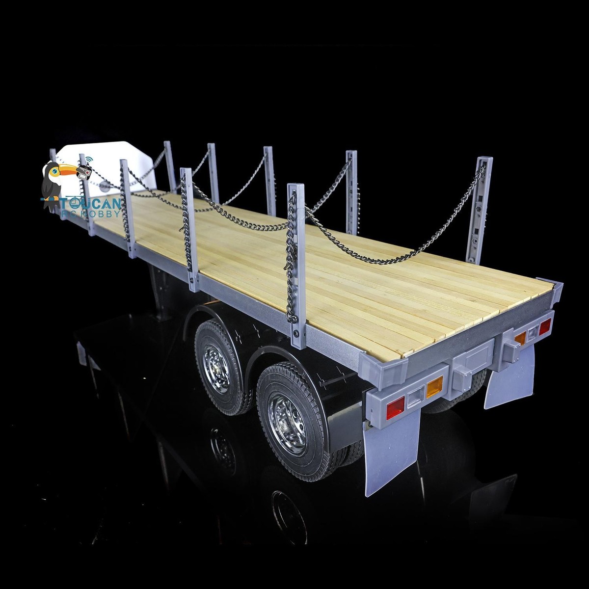 ホビーラジコン TAMIYA 1/14 Flatbed Semi-Trailer RC 1/14 2Axle RC Tractor Flatbed Semi Trailer Truck for DIY Tamiya