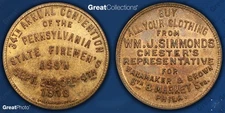 1913 Pennsylvania State Firemen's Association 34th Annual Conv. Token ANACS MS63