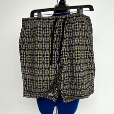 Banana Republic Men s L Summer-Weight Shorts Black/Beige Geometric Pockets