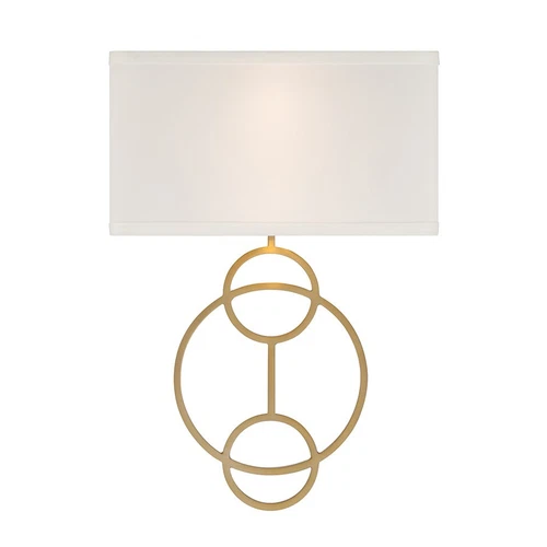 Crystorama Laurel 2 Light Sconce, Vibrant Gold/White - LRL-992-VG-WH - Picture 1 of 1