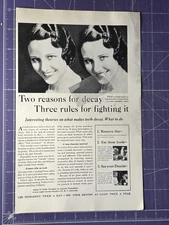1932 PRINT AD PEPSODENT TOOTHPASTE TWO REASONS FOR TOOTH DECAY AMOS & ANDY NBC