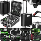 Aluminium Tools Box Trolley 1200 PCs Compact Workshop Equipment DIY Black New
