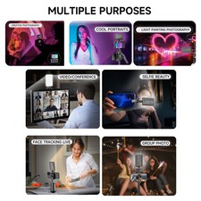 RGB Fill Light LED Video Light 2500K-9000K Dimmable 10 Scene MQCB