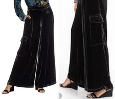Johnny Was Jade Zatima WideLeg Flowing Pants XL fit 1X Black Luxe Velvet,Pockts