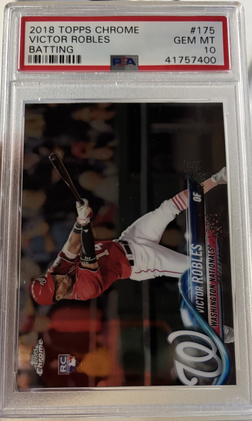 2018 Topps Chrome Victor Robles #175 Batting (RC) PSA 10