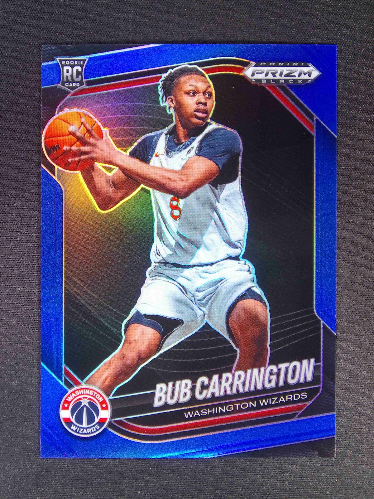 2024-25 Panini Prizm Black Bub Carrington #92 RC Rookie Blue /199