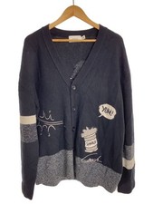 COACH Cardigan thin /L/wool/BLK/all-over pattern/CAA79 Used