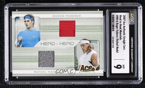 Roger Federer / Rafael Nadal #HH-6 2007 Ace Authentic Straight Sets Head to Head card